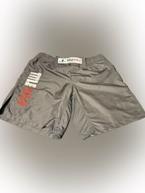 Title MMA Fight Shorts Gray Training Gym Athletic Size L